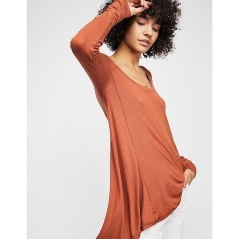 Free People sienna january long sleeve ribbed top